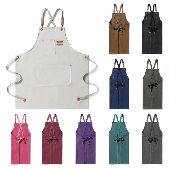 Coffee Shop Work Women′s Restaurant Waterproof Cotton Cooking Chef Custom Logo Kitchen Apron